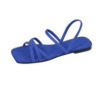 Open Toe Flat Sandals For Women,Womens Walking Sandals,Square Toe Double Thin Strap Flat Slingback Sandals,Open Toe Slip-On Casual Summer Footwear,Non Slip Soft Sole Lightweight Walking Slides