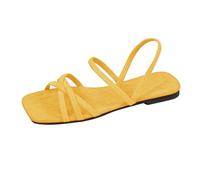 Open Toe Flat Sandals For Women,Womens Walking Sandals,Square Toe Double Thin Strap Flat Slingback Sandals,Open Toe Slip-On Casual Summer Footwear,Non Slip Soft Sole Lightweight Walking Slides