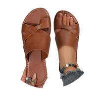 Open Toe Sandals with Thin Strap Low Heel for Everyday Travel Beach - Elegant Mules Comfortable Footbed Perfect Companion of the Season, brown, 8.5 UK