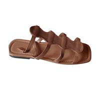 Open Toe Sandals Womens Flat Womens Chunky Sandals Women'S Mid Summer Light Simple Roman Summer New Beach Simple Women's Shoes Orthopedic Woman Washable Sports (Brown, 4.5)