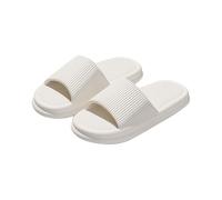Open Toe Slippers Women Wide Fit, Shower Slippers Women - Comfy Plain Slides Lightweight Bath Cloud Sliders Summer Flat Beach Slides Bathroom Pool Shoes Classic Platform Slipper White