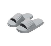 Open Toe Slippers Women Wide Fit, Shower Slippers Women - Comfy Plain Slides Lightweight Bath Cloud Sliders Summer Flat Beach Slides Bathroom Pool Shoes Classic Platform Slipper Grey