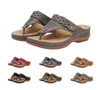 Open Toe Wedge Flip Flops For Women, Rubber Sandals For Women Buckle Comfotable Wide Fit Shoes Non Slip Waking sliders for Indoor Outdoor Summer Beach Pool Daily Walking Wear
