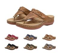 Open Toe Wedge Flip Flops For Women, Rubber Sandals For Women Buckle Comfotable Wide Fit Shoes Non Slip Waking sliders for Indoor Outdoor Summer Beach Pool Daily Walking Wear