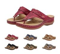 Open Toe Wedge Flip Flops For Women, Rubber Sandals For Women Buckle Comfotable Wide Fit Shoes Non Slip Waking sliders for Indoor Outdoor Summer Beach Pool Daily Walking Wear