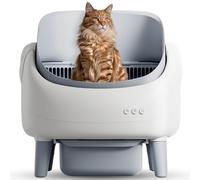 Open-Top Automatic Cat Litter Box, Self Cleaning Litter Box for Multi-Cat Families, APP Control, Safety Protection, 1 Roll Waste Bag