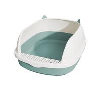Open Top Cat Litter Box Semi Enclosed High Sided Litter Tray Anti-Splashing Cat Toilet Easy To Clean Litter Tray
