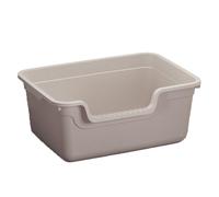 Open Top Cat Litter Tray, High Side Does Not Stick To The Surface, Easy To Clean, Semi Closed Cat Litter Box, Suitable for Both Small And Large Cats-Grey