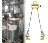 Open Top Drum Lifter for Secure Towing and Handling of Metal/Plastic Barrels with Steel Lifting Chain Sling and Widen Hook