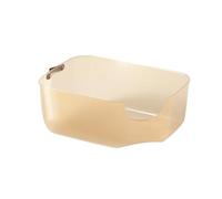Open Top Extra Large Litter Box, Low Entry Senior Kitty Pan, with Handle, Household Cat Litter Box for Multi Cats Large Cats(Orange)