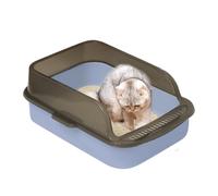 Open Top Hygienic Odor Control Cat Pan | Open T0p Cat Litter Box | Litter Box | Leak-Proof | Easy to Clean Kitten Toilet | High Sided for Home | Indoor Use Pets | Kittens