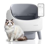 Open-Top Self Cleaning Cat Litter Box, Automatic Cat Litter Box, APP Control,Upgraded Safety Protection, Includes 1 Roll Waste Bag, Grey