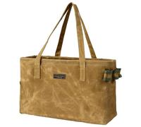 Open Top Tool Bag, Heavy Duty 16oz Waxed Canvas Tool Bag with Inside Pockets & Sturdy Handles - for Gardner Carpenter Craftsman - Tool Tote Bag Pouch | 38x18x25cm | Khaki