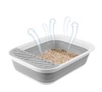 Open Top Travel Cat Litter Tray - Open Top Travel Portable Litter Box, Foldable Litter Box, Folding Waterproof | Safe Pedal Litter Tray Pet Accessories for Kittens, Small Cats, Homes, Doubles as Pet B