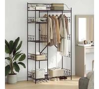 Open Wardrobe Black Steel 101 x 43 x 188 cm Industrial 5-Shelf Unit Heavy Duty S