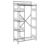 Open Wardrobe Black Steel 101 x 43 x 188 cm with Ample Storage Space Clothes Rail Shelves Modern for Bedroom and Wardrobe Durable and Compact