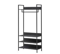 Open Wardrobe Clothes Rail with 4 Shelves Industrial Metal Frame Storage Unit