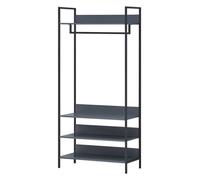 Zahra Bedroom Double Open Wardrobe 4 Shelves Furniture Storage Cupboard