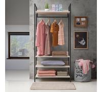 Open Wardrobe Freestanding Cabinet Clothes Rail Drawers Shelves Storage Unit