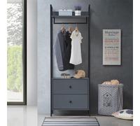 Open Wardrobe Freestanding Cabinet Clothes Rail Drawers Shelves Storage Unit