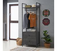 Zahra Open Wardrobe With 2 Drawers - Black, Black