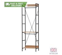 Timber Art Design Dual Hanging Open Wardrobe Riviera Oak Bedroom Furniture