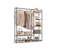 Open wardrobe with hangers, Black Matt / 112W cm