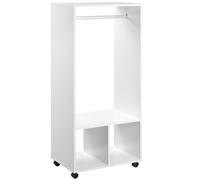 HOMCOM Open Wardrobe Clothes Rail Bedroom Clothes Storage Rod White