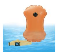 Open Water Swim Buoy, Portable Safety Float Device, Bright Highly Visible Feature, Swimming Training Equipment, Reliable Adjustable Belt Support, Suitable for Triathletes Swimmers Kayakers Snorkelers
