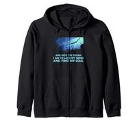 Open Water Swimming Into The Sea I Go Soul Quote Zip Hoodie