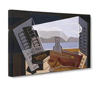 Open Window By Juan Gris Canvas Print | Gallery Wrapped 30mm Frame Wall Art | 20x14 inches | Ready to Hang | Classic Picture | Living Room Bedroom Lounge Office