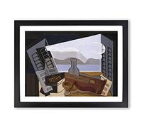 Open Window By Juan Gris Classic Painting Framed Wall Art Print, Ready to Hang Picture for Living Room Bedroom Home Office Décor, Black A3 (46 x 34 cm)