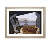 Open Window By Juan Gris Classic Painting Framed Wall Art Print, Ready to Hang Picture for Living Room Bedroom Home Office Décor, Oak A3 (46 x 34 cm)