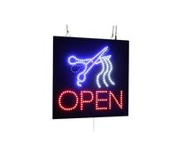 Open with Scissors Sign, TOPKING Signage, LED Neon Open, Store, Window, Shop, Business, Display, Grand Opening Gift, Haircut, Barber, Salon, Stylist, Hair Dresser