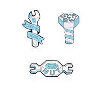 Open Your Heart Enamel Pins Screw Nut Wrench Brooches Badges Creative Tools Lapel Pins Badges for DIY Clothes Bag Hat Jacket Backpack Accessories Gifts