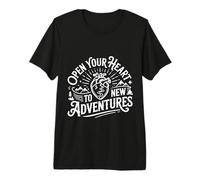 Open Your Heart to New Adventures Travel Explore |- Premium T-Shirt