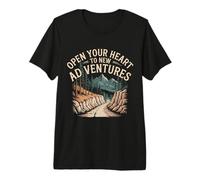Open Your Heart to New Adventures Travel Explore - Premium T-Shirt