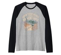Open Your Heart to New Adventures Travel Explore - Raglan Baseball Tee