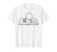 Open Your Mind Find Truth Critical Thinker Value Graphic T-Shirt, Men, White, L