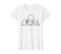 Open Your Mind Find Truth Critical Thinker Value Graphic T-Shirt, Women, White, L