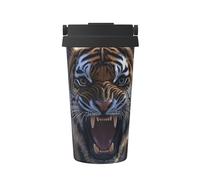 Open Your Mouth and Head Like A Tiger Insulated Coffee Mug with Lid, Leak-Proof Stainless Steel Travel Tumbler
