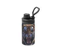 Open Your Mouth and Head Like A Tiger Insulated Water Bottle - 12 Oz Insulated Bottle Cup with Full-Print Design,Leak-Proof, Stainless Steel, and Durable for Outdoor