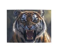 Open Your Mouth And Head Like A Tiger Wooden Puzzle 500 Piece Jigsaw Puzzle for Adults Challenging Puzzle for Game Size 15"x20.4"