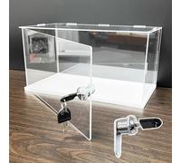 Openable Clear Acrylic Case with Lock & 2 Keys, 3 mm Thick Acrylic Storage Box Countertop Showcase, Home Office Store Dustproof Display Box(40x40x50cm(16x16x20in))