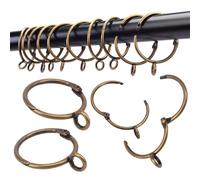 Openable Curtain Rings with Eyelet,24PCS Curtain Rings,Drapes Rings 50mm Interior Diameter Bronze TXZWJZ
