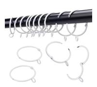 Openable Curtain Rings with Eyelet,24PCS Curtain Rings,Drapes Rings 50mm Interior Diameter White TXZWJZ