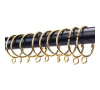 Openable Curtain Rings with Eyelets,3inch Heavy Duty Rustproof Metal Drapery Rings,Shower Curtain Rings 24pcs Gold Zocang