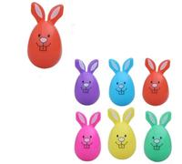 Openable Easter Egg Bunny Design 6PCS Plastic Simulation Eggs for Easter Party Favors Basket Filler Ornaments DIY Blank Unfinished 8cm(B)