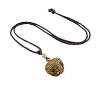 Openable Green Sandalwood Necklace with Elephant God Hollow Pendant - Retro Ethnic Style Sweater Chain Accessory(FourSeasonsPeace)