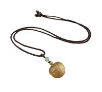 Openable Green Sandalwood Necklace with Elephant God Hollow Pendant - Retro Ethnic Style Sweater Chain Accessory(Greensandalwood)